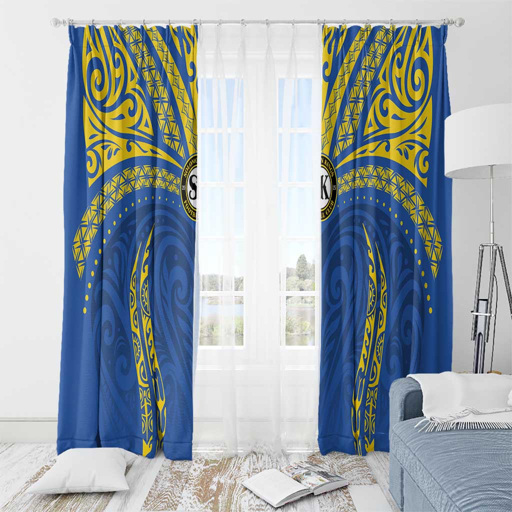 Oceania Football Solomon Kings Window Curtain Polynesian Tribal Pattern