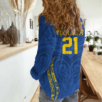 Custom Oceania Football Solomon Kings Women Casual Shirt Polynesian Tribal Pattern