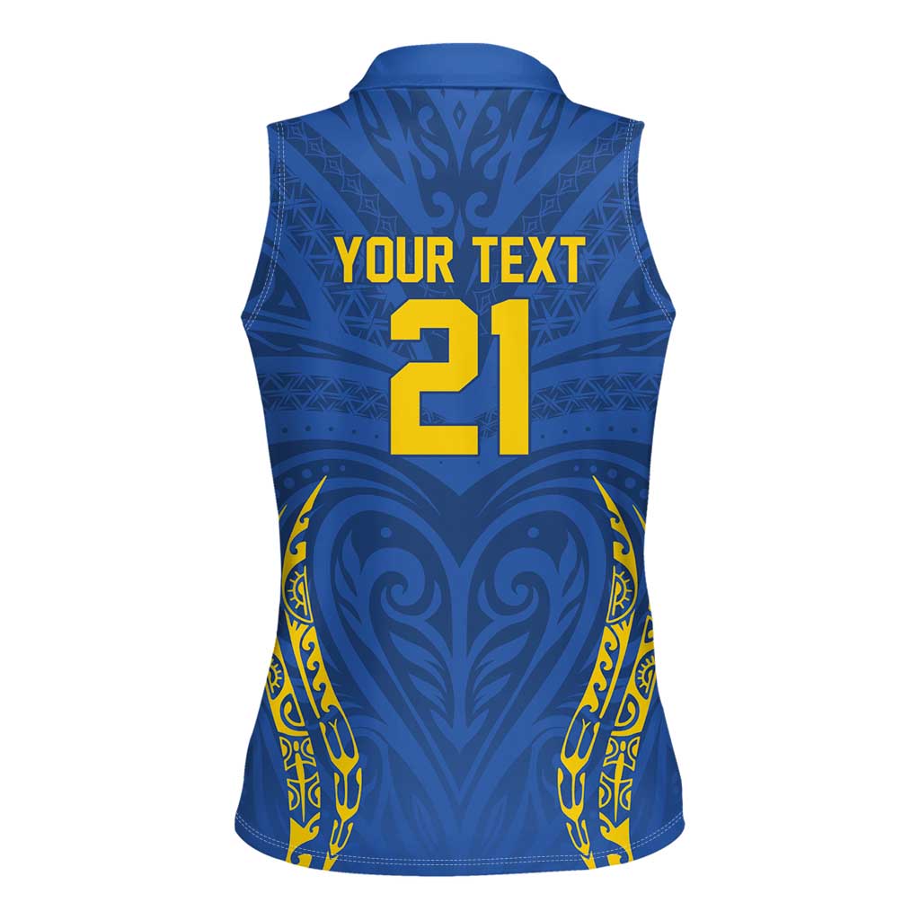 Custom Oceania Football Solomon Kings Women Sleeveless Polo Shirt Polynesian Tribal Pattern