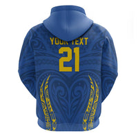 Custom Oceania Football Solomon Kings Zip Hoodie Polynesian Tribal Pattern