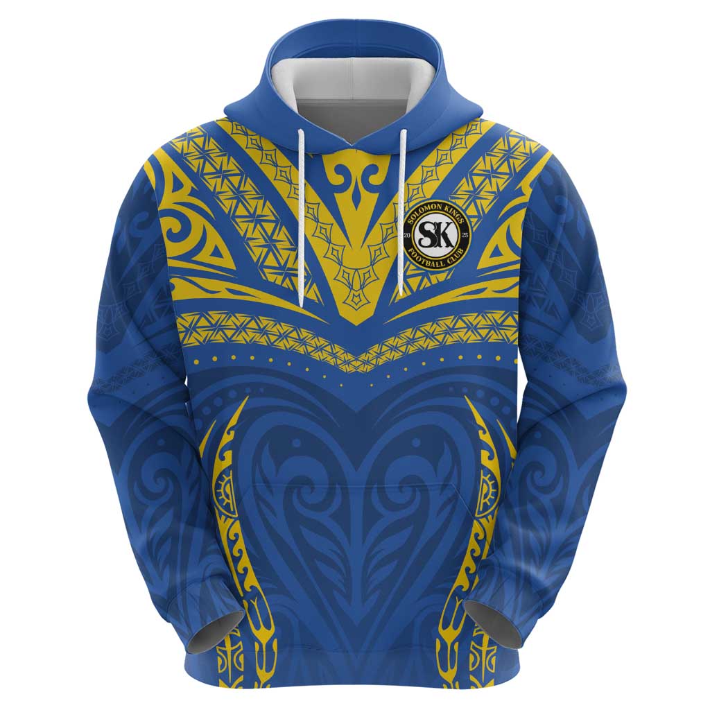 Custom Oceania Football Solomon Kings Zip Hoodie Polynesian Tribal Pattern