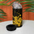 Gold Hawaiian Hibiscus Shaka Sign 4 in 1 Can Cooler Tumbler