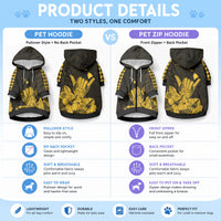 Hawaii Shaka Sign Pet Hoodie Gold Version LT9 - Polynesian Pride