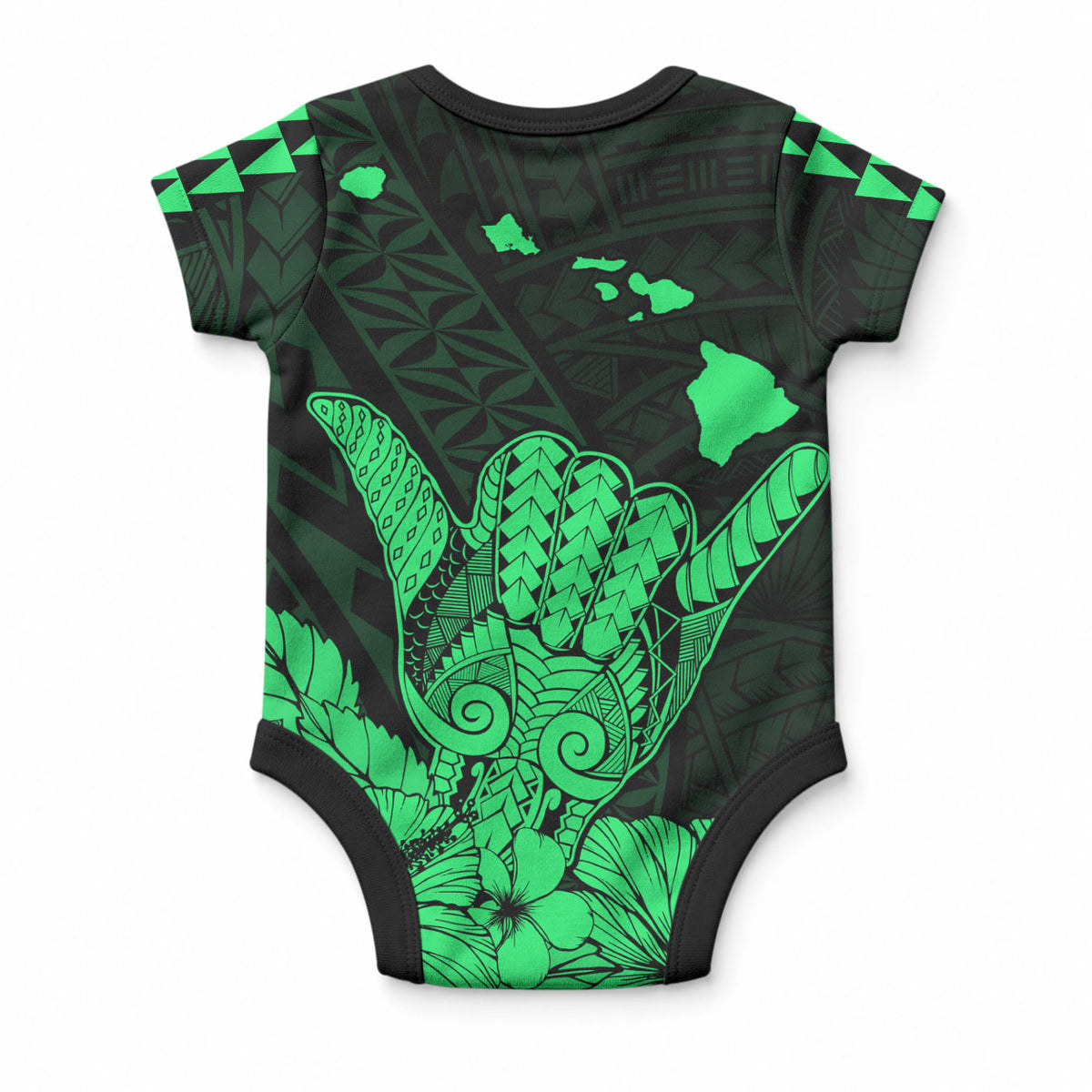 Hawaii Shaka Sign Baby Onesie Green Version LT9 - Polynesian Pride
