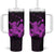 Purple Hawaiian Hibiscus Shaka Sign Tumbler With Handle