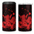 Red Hawaiian Hibiscus Shaka Sign 4 in 1 Can Cooler Tumbler