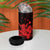 Red Hawaiian Hibiscus Shaka Sign 4 in 1 Can Cooler Tumbler