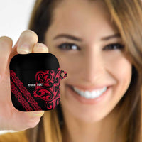 All Black Maori Tribal Tattoo Personalised AirPods Case Classic Red Polynesian Style - Polynesian Pride