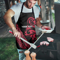 All Black Maori Tribal Tattoo Personalised Apron Classic Red Polynesian Style - Polynesian Pride