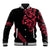 All Black Maori Tribal Tattoo Personalised Baseball Jacket Classic Red Polynesian Style - Polynesian Pride