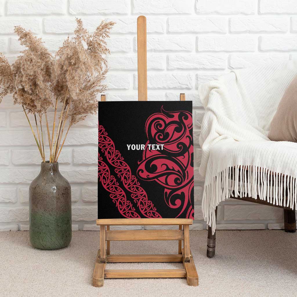 All Black Maori Tribal Tattoo Personalised Canvas Wall Art Classic Red Polynesian Style - Polynesian Pride