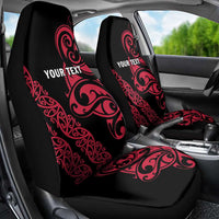 All Black Maori Tribal Tattoo Personalised Car Seat Cover Classic Red Polynesian Style - Polynesian Pride