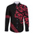 All Black Maori Tribal Tattoo Personalised Family Matching Short Sleeve Bodycon Dress and Hawaiian Shirt Classic Red Polynesian Style - Polynesian Pride