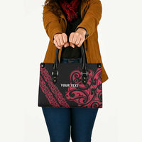 All Black Maori Tribal Tattoo Personalised Leather Bag Classic Red Polynesian Style - Polynesian Pride