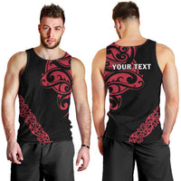 All Black Maori Tribal Tattoo Personalised Men Tank Top Classic Red Polynesian Style - Polynesian Pride