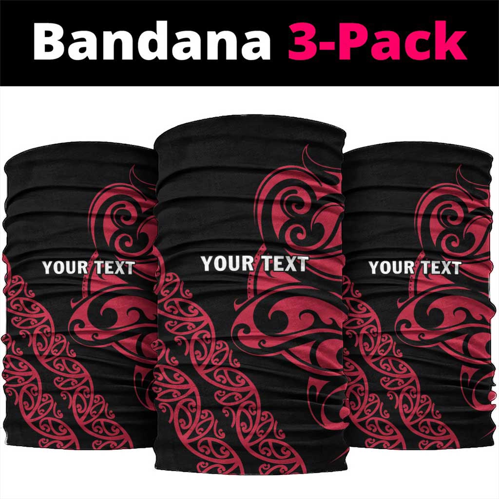 All Black Maori Tribal Tattoo Personalised Neck Gaiter Classic Red Polynesian Style LT9