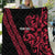 All Black Maori Tribal Tattoo Personalised Quilt Classic Red Polynesian Style - Polynesian Pride