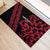 All Black Maori Tribal Tattoo Personalised Rubber Doormat Classic Red Polynesian Style - Polynesian Pride