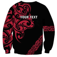 All Black Maori Tribal Tattoo Personalised Sweatshirt Classic Red Polynesian Style - Polynesian Pride