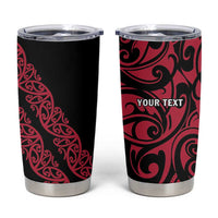 All Black Maori Tribal Tattoo Personalised Tumbler Cup Classic Red Polynesian Style - Polynesian Pride