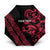 All Black Maori Tribal Tattoo Personalised Umbrella Classic Red Polynesian Style - Polynesian Pride