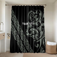 All Black Maori Tribal Tattoo Personalised Bathroom Set Moss Green Polynesian Style - Polynesian Pride