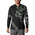 All Black Maori Tribal Tattoo Personalised Button Sweatshirt Moss Green Polynesian Style - Polynesian Pride