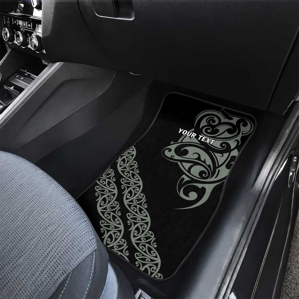 All Black Maori Tribal Tattoo Personalised Car Mats Moss Green Polynesian Style - Polynesian Pride