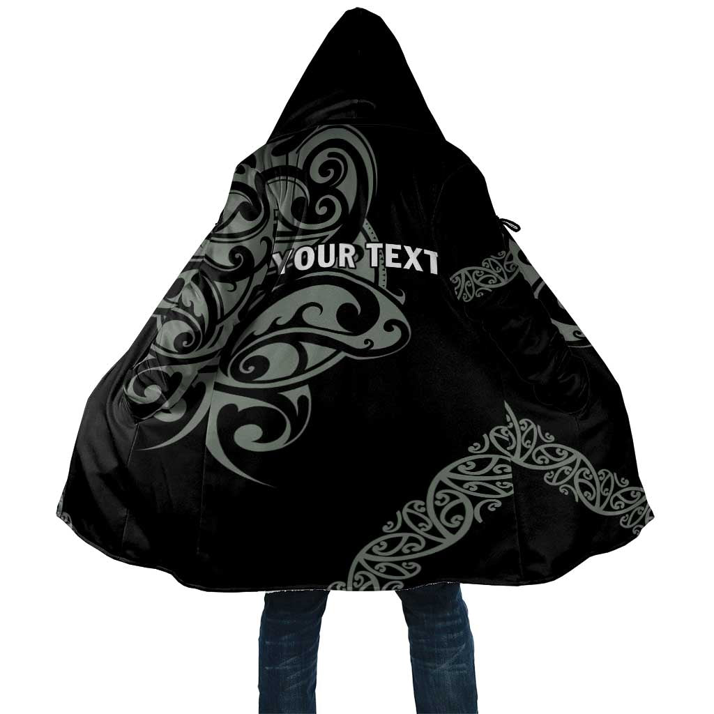 All Black Maori Tribal Tattoo Personalised Cloak Moss Green Polynesian Style - Polynesian Pride