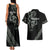 All Black Maori Tribal Tattoo Personalised Couples Matching Tank Maxi Dress and Hawaiian Shirt Moss Green Polynesian Style - Polynesian Pride