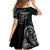 All Black Maori Tribal Tattoo Personalised Family Matching Long Sleeve Bodycon Dress and Hawaiian Shirt Moss Green Polynesian Style - Polynesian Pride