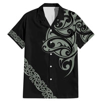 All Black Maori Tribal Tattoo Personalised Family Matching Mermaid Dress and Hawaiian Shirt Moss Green Polynesian Style - Polynesian Pride