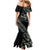 All Black Maori Tribal Tattoo Personalised Family Matching Mermaid Dress and Hawaiian Shirt Moss Green Polynesian Style - Polynesian Pride