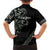 All Black Maori Tribal Tattoo Personalised Family Matching Short Sleeve Bodycon Dress and Hawaiian Shirt Moss Green Polynesian Style - Polynesian Pride