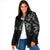 All Black Maori Tribal Tattoo Personalised Padded Jacket Moss Green Polynesian Style - Polynesian Pride
