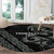 All Black Maori Tribal Tattoo Personalised Round Carpet Moss Green Polynesian Style - Polynesian Pride