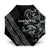 All Black Maori Tribal Tattoo Personalised Umbrella Moss Green Polynesian Style - Polynesian Pride