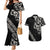 All Black Maori Tribal Tattoo Personalised Couples Matching Mermaid Dress and Hawaiian Shirt Stone Gray Polynesian Style - Polynesian Pride