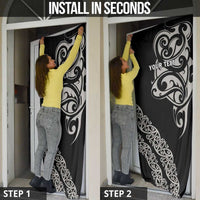 All Black Maori Tribal Tattoo Personalised Door Cover Stone Gray Polynesian Style - Polynesian Pride