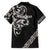 All Black Maori Tribal Tattoo Personalised Family Matching Short Sleeve Bodycon Dress and Hawaiian Shirt Stone Gray Polynesian Style - Polynesian Pride