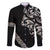 All Black Maori Tribal Tattoo Personalised Family Matching Short Sleeve Bodycon Dress and Hawaiian Shirt Stone Gray Polynesian Style - Polynesian Pride