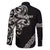All Black Maori Tribal Tattoo Personalised Family Matching Short Sleeve Bodycon Dress and Hawaiian Shirt Stone Gray Polynesian Style - Polynesian Pride