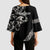 All Black Maori Tribal Tattoo Personalised Kimono Sleeve Blouse Stone Gray Polynesian Style - Polynesian Pride