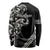 All Black Maori Tribal Tattoo Personalised Long Sleeve Shirt Stone Gray Polynesian Style - Polynesian Pride
