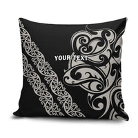 All Black Maori Tribal Tattoo Personalised Pillow Cover Stone Gray Polynesian Style - Polynesian Pride