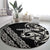 All Black Maori Tribal Tattoo Personalised Round Carpet Stone Gray Polynesian Style - Polynesian Pride