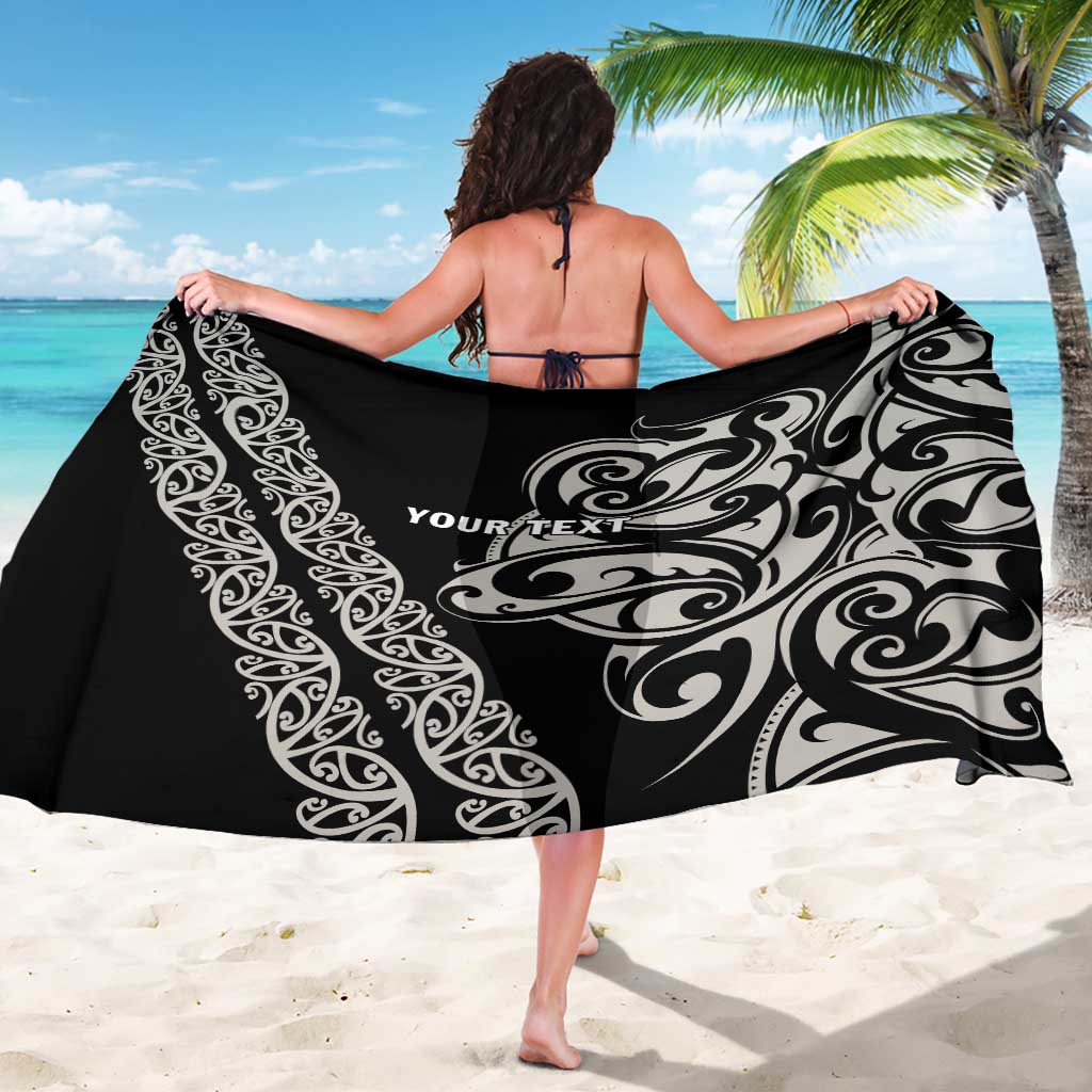 All Black Maori Tribal Tattoo Personalised Sarong Stone Gray Polynesian Style - Polynesian Pride