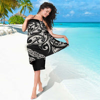 All Black Maori Tribal Tattoo Personalised Sarong Stone Gray Polynesian Style - Polynesian Pride