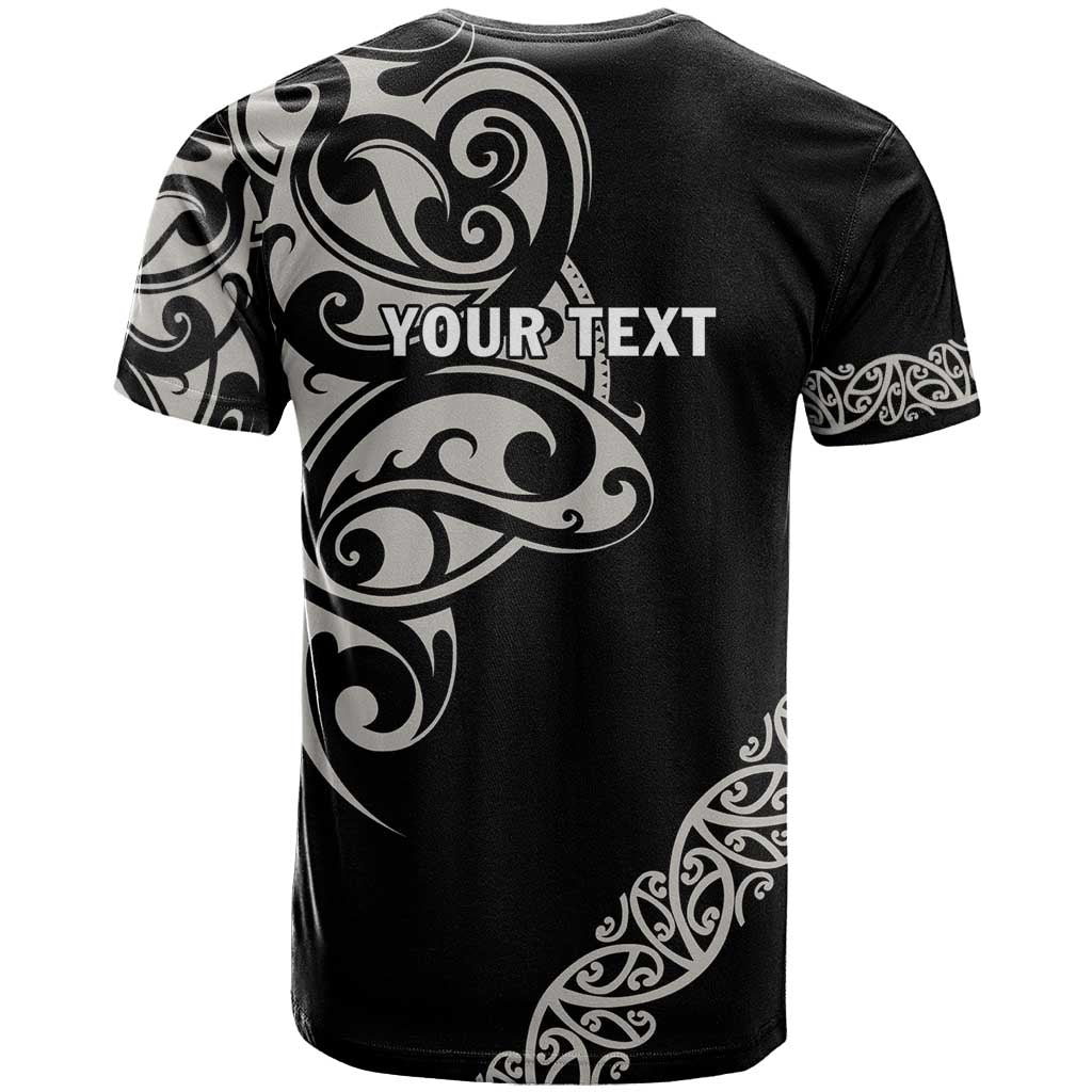 All Black Maori Tribal Tattoo Personalised T Shirt Stone Gray Polynesian Style - Polynesian Pride
