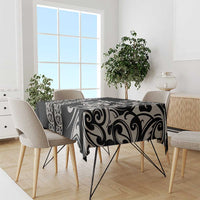 All Black Maori Tribal Tattoo Personalised Tablecloth Stone Gray Polynesian Style - Polynesian Pride